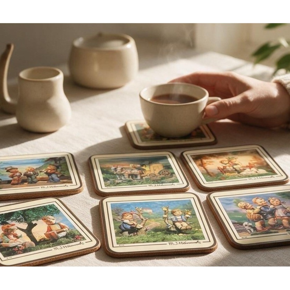VTG 1986 6 pc Pimpernel Coaster Set 4x4 Multicolor Hummel Signature Series